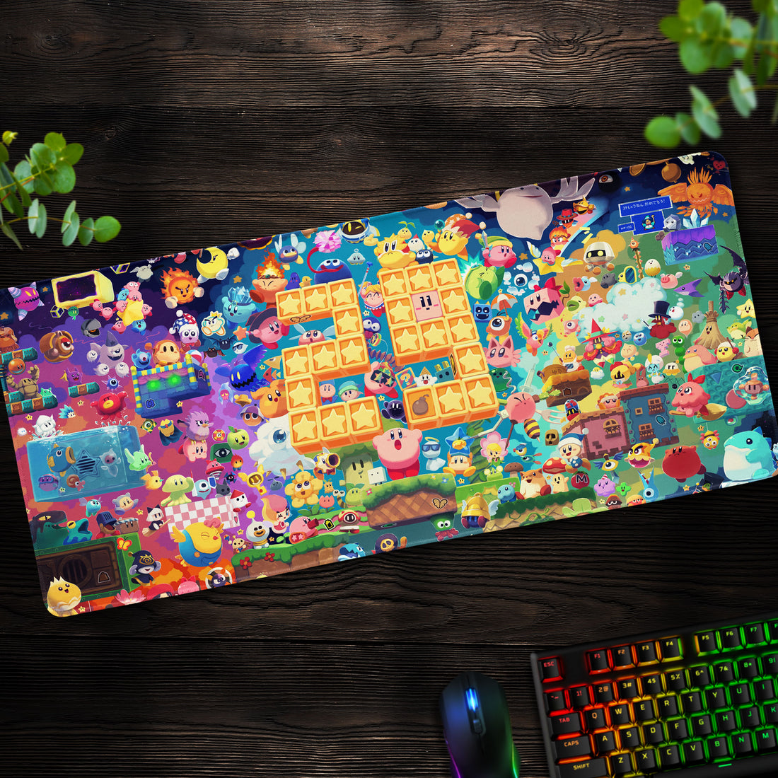 Kirby All-Star Chaos Desk Mat, Dream Land Mouse Pad