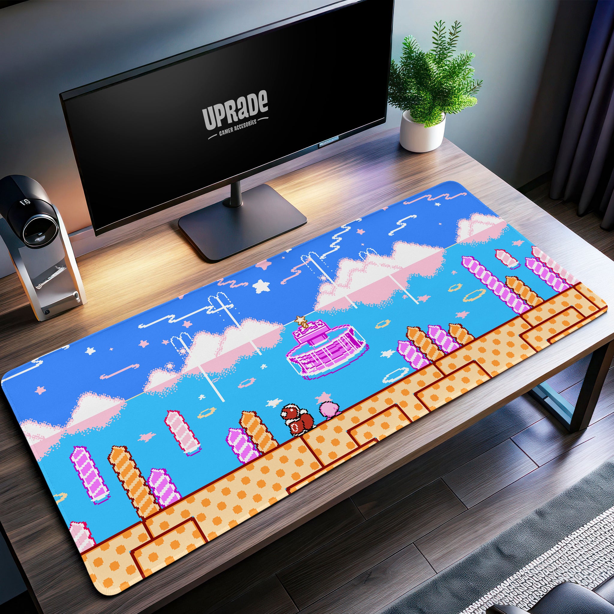 Kirby Dreamland Retro Desk Mat, Pixel Art Mouse Pad