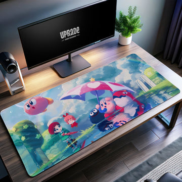 Kirby Rainy Day Desk Mat, Umbrella Adventure Mouse Pad