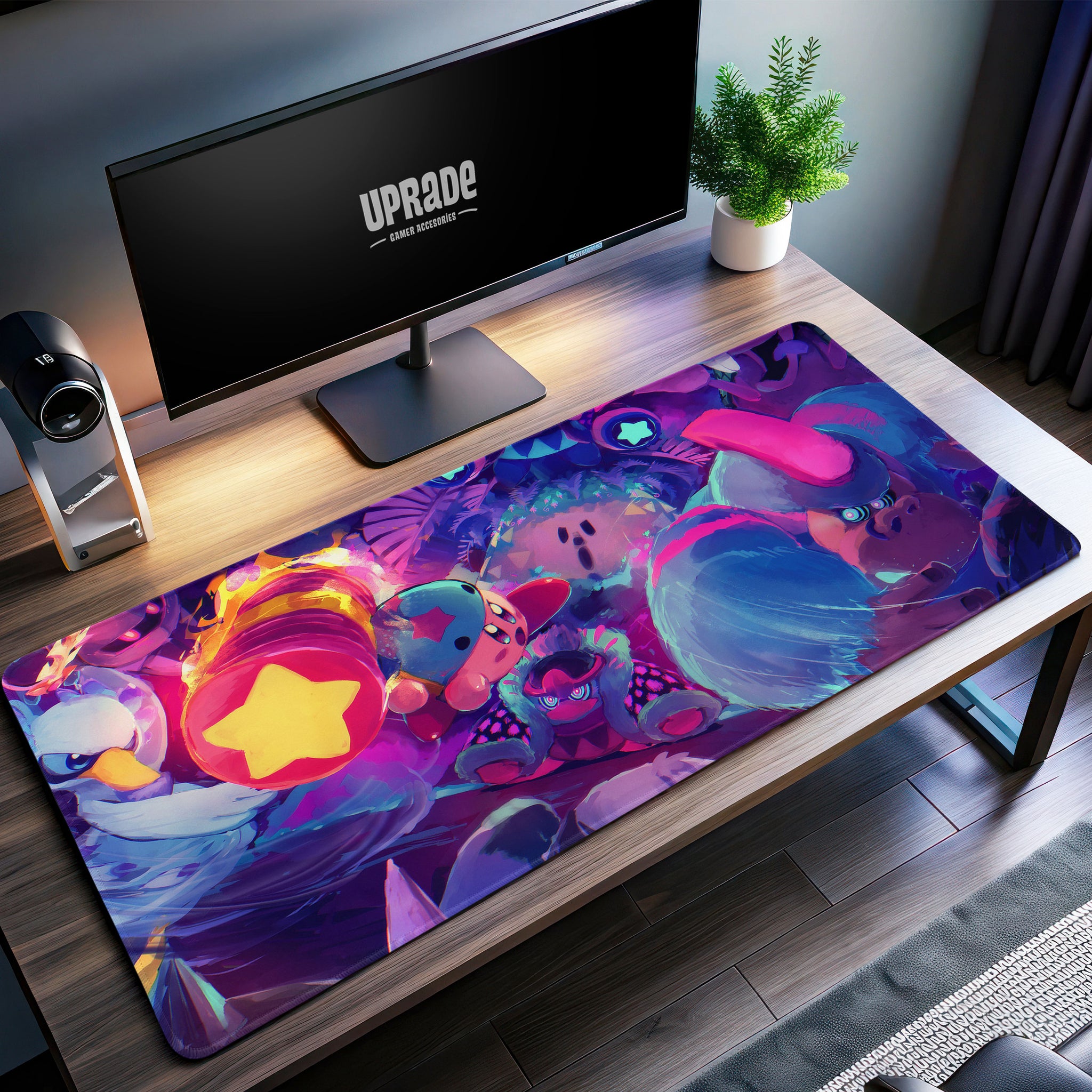 Kirby's Dream Battle Desk Mat, Star Hammer Mouse Pad