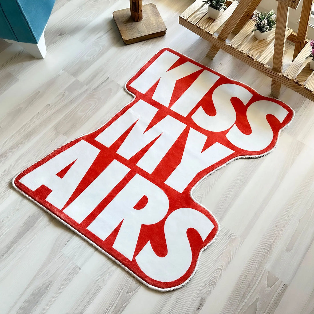 Kiss My Airs Rug, Bold Sneakerhead Streetwear Carpet