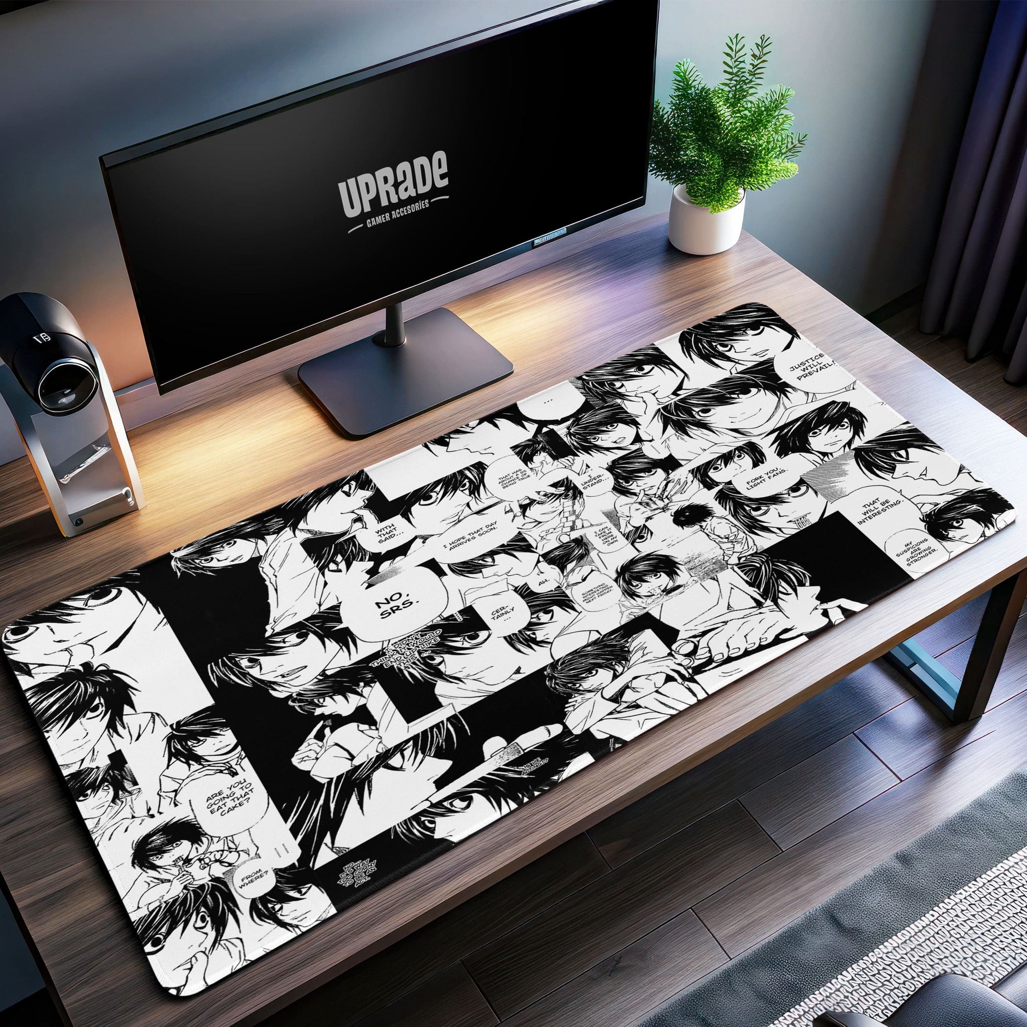 L Manga Collage Desk Mat, Death Note Inspired Mouse Pad