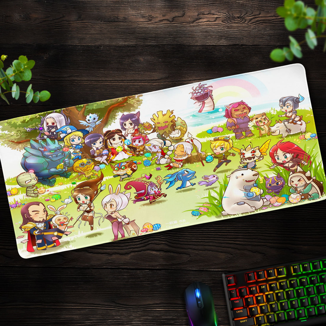 Chibi League of Legends Desk Mat, Adorable LoL Mouse Pad