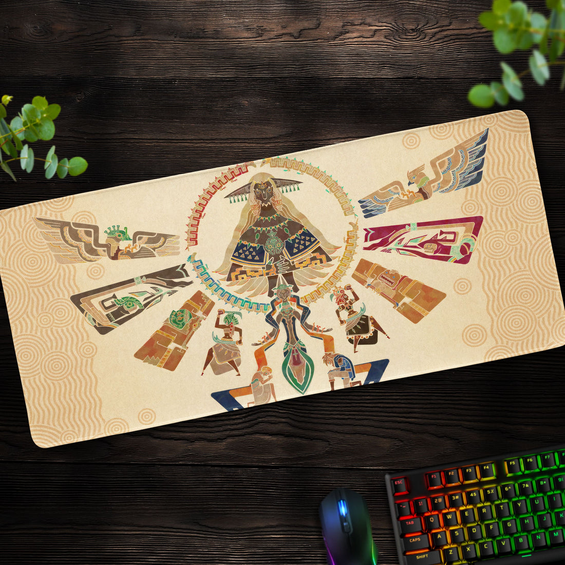 Zelda Ancient Tapestry Desk Mat, Hyrule Art Mouse Pad