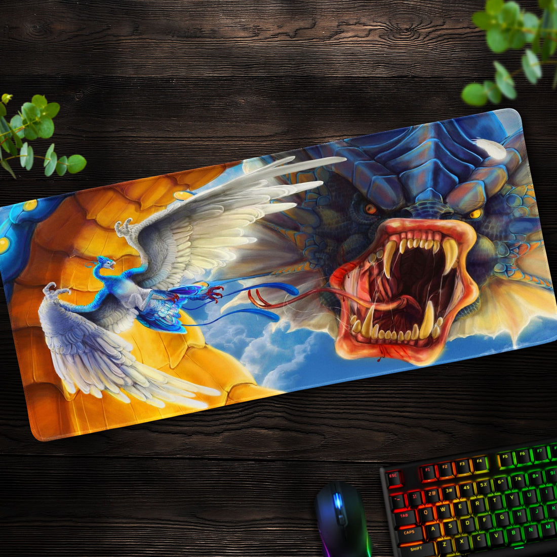 Gyarados Sky Battle Desk Mat, Legendary Pokemon Mouse Pad