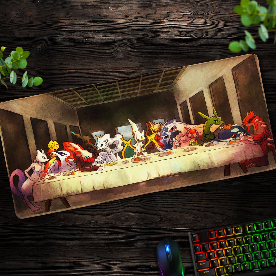 Legendary Pokémon Last Supper Desk Mat, Mythical Mouse Pad