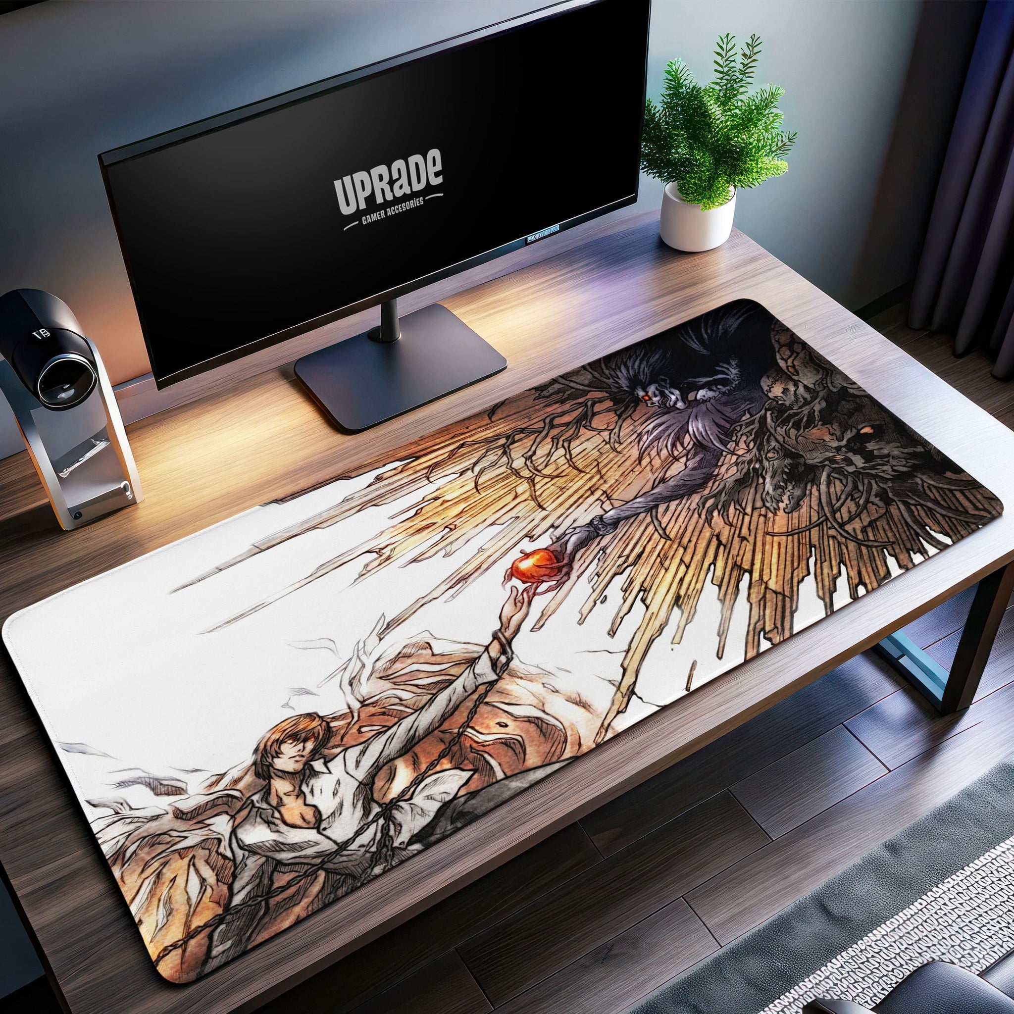 Light & Ryuk Desk Mat, Death Note Inspired Mouse Pad