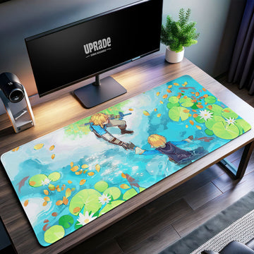 Link and Zelda Pond Reflection Desk Mat, Zelda Serenity Mouse Pad