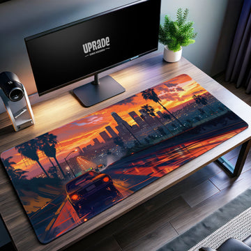 Los Santos Sunset Desk Mat, GTA City Mouse Pad