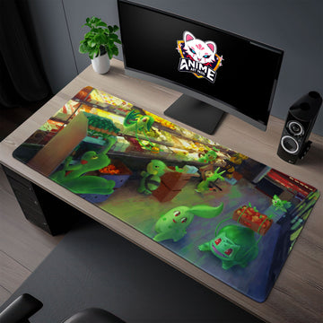 Grass Pokémon Market Desk Mat, Nature-Inspired Mouse Pad