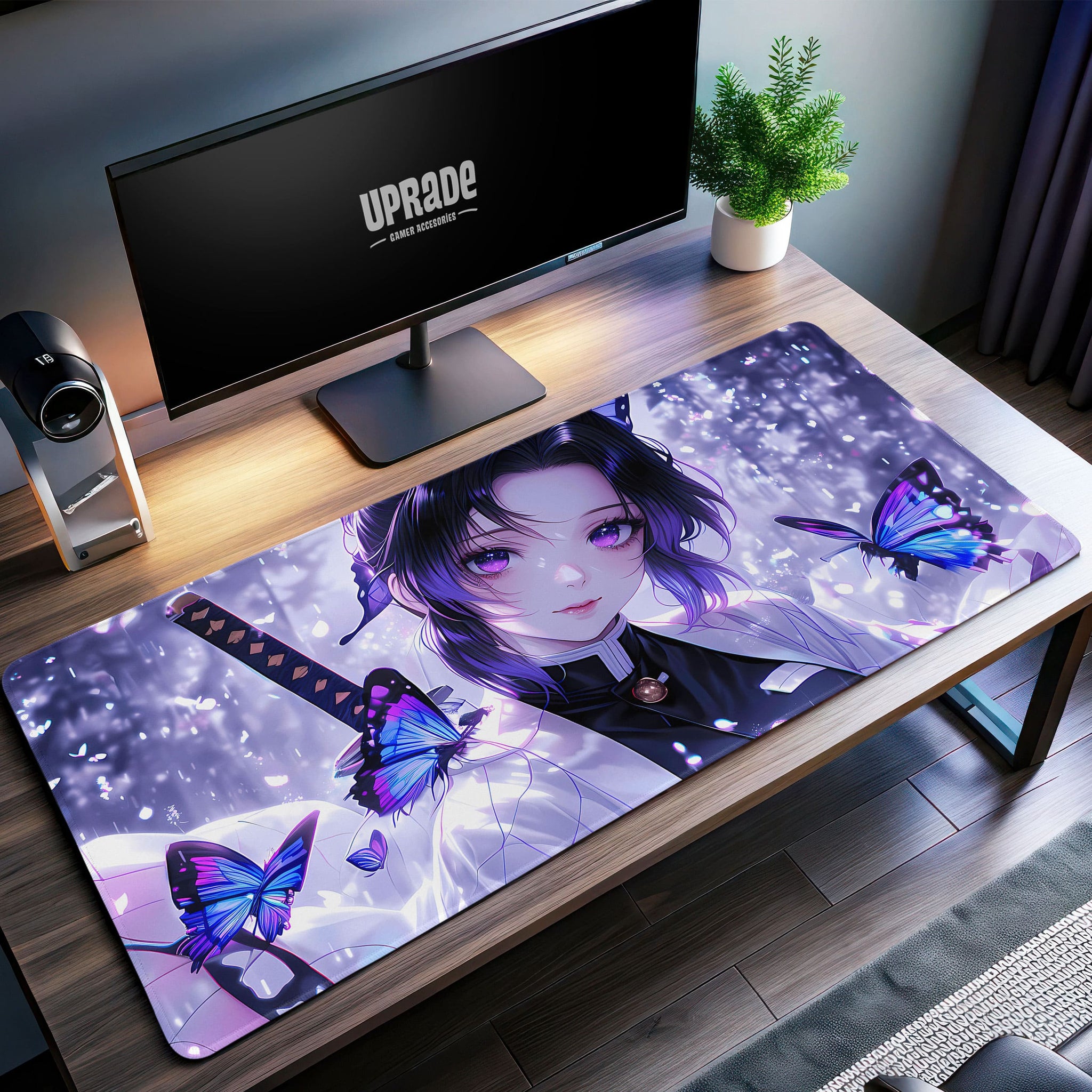 Shinobu Kocho Butterfly Desk Mat, Demon Slayer Mouse Pad