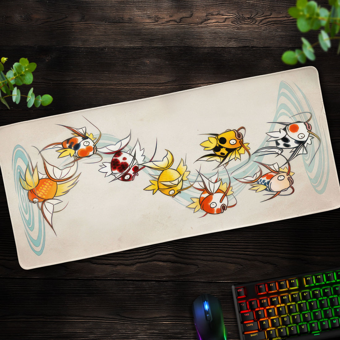 Magikarp Koi Desk Mat, Pokémon Splash Mouse Pad