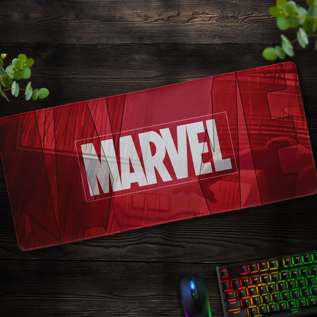 Marvel Logo Desk Mat, Bold Red Mouse Pad