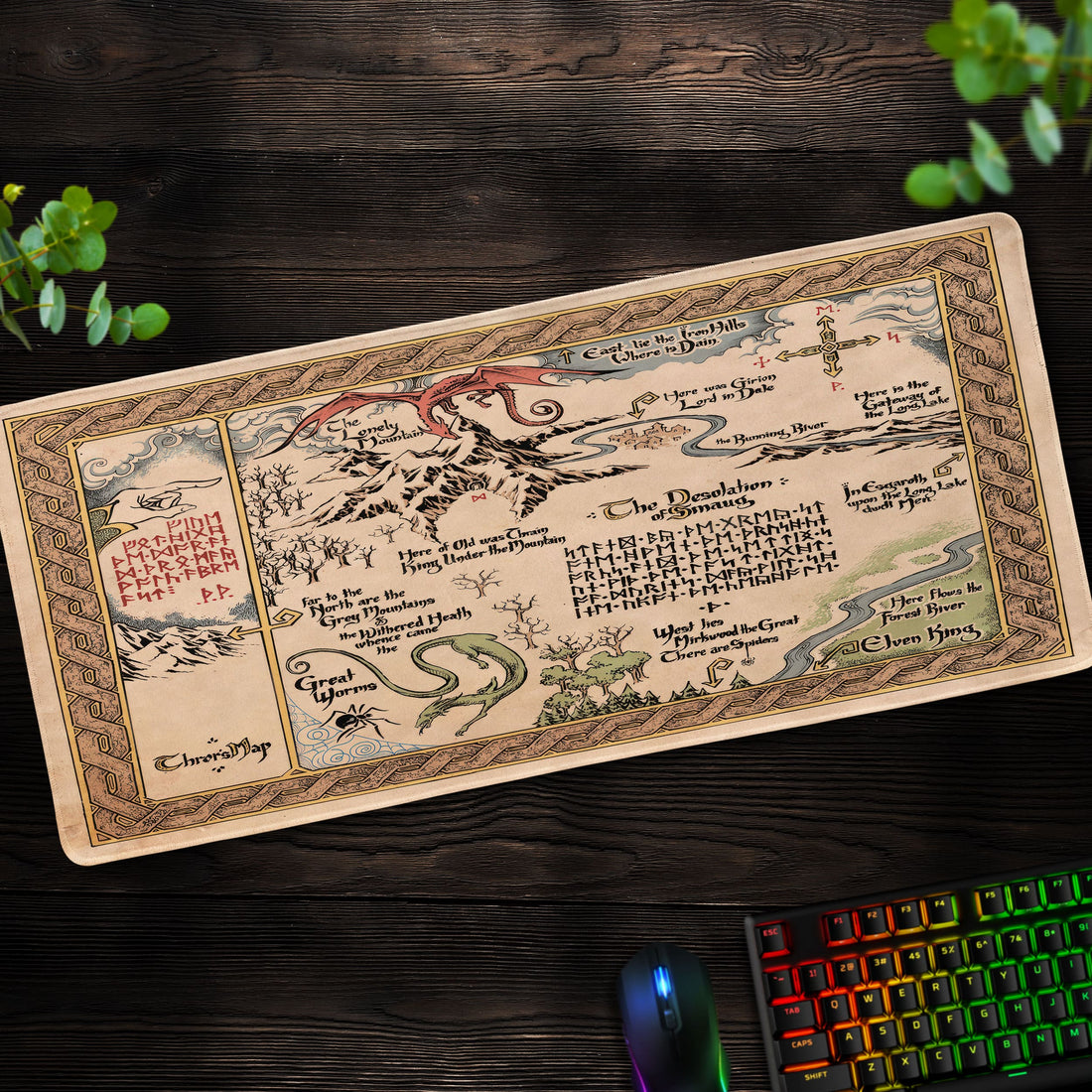 Middle-earth Map Desk Mat, Tolkien Fantasy Mouse Pad