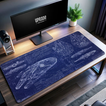 Millennium Falcon Blueprint Desk Mat, Star Wars Spaceship Mouse Pad - Cocoon Markt