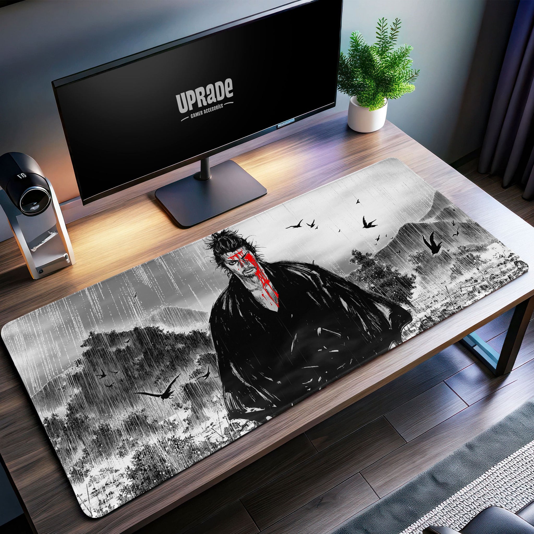 Miyamoto Musashi Desk Mat, Vagabond Samurai Mouse Pad