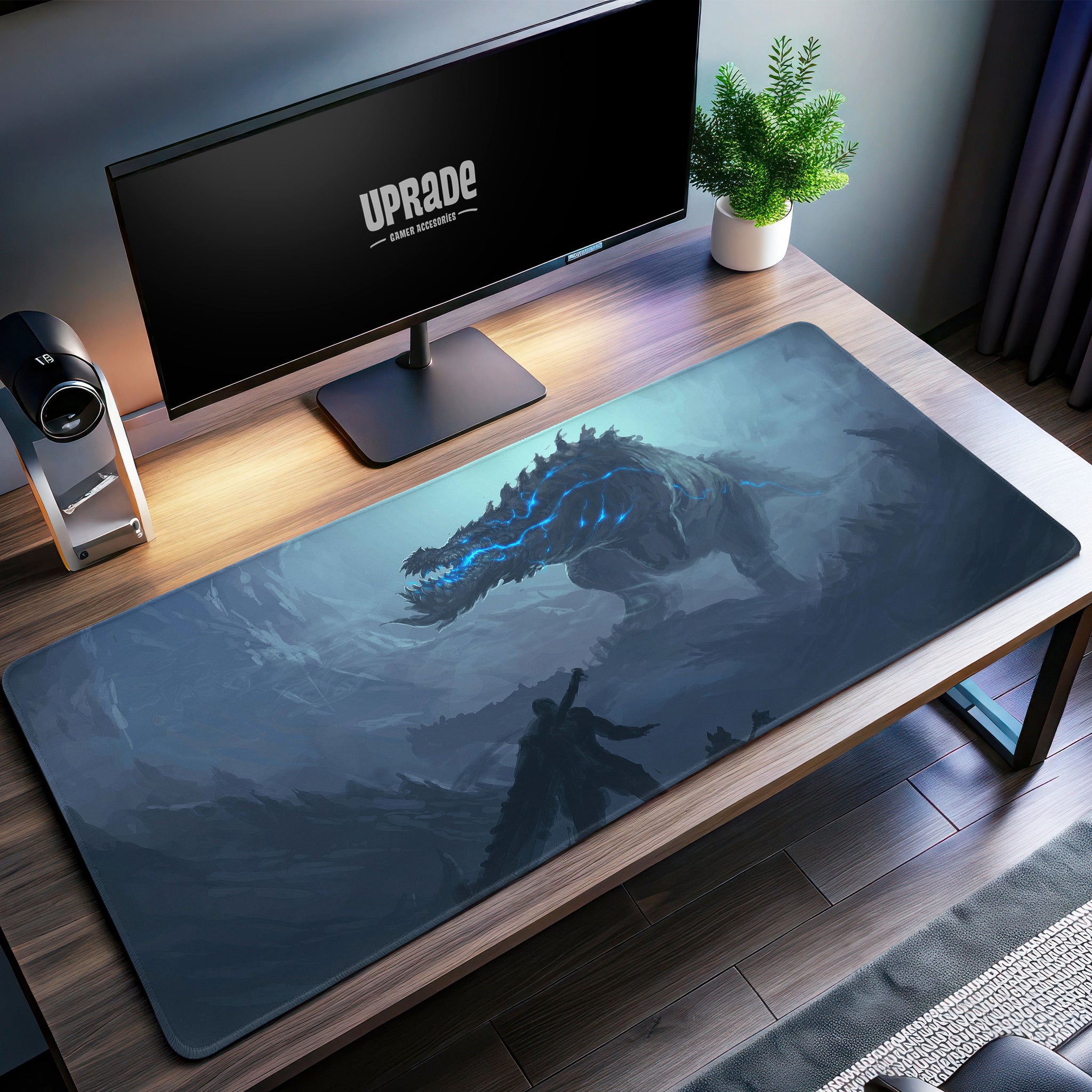 Monster Hunter Frost Wyvern Desk Mat, Epic Beast Mouse Pad