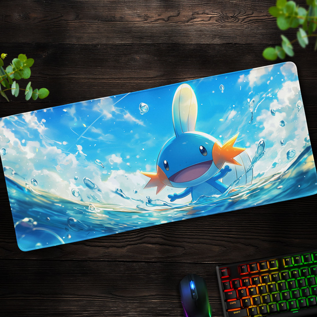 Mudkip Splash Desk Mat, Pokémon Mouse Pad