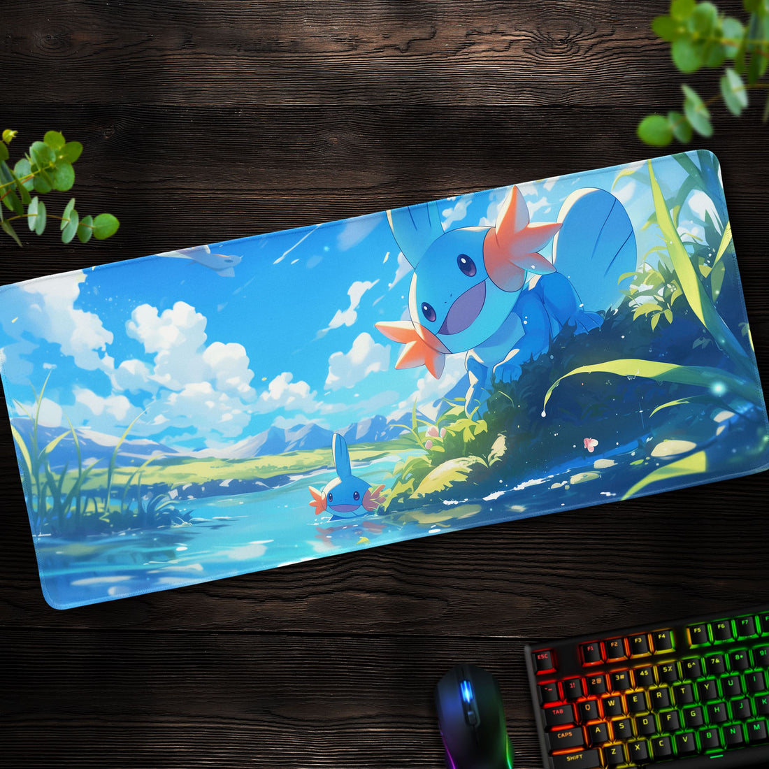 Mudkip’s Tranquil Waters Desk Mat, Pokémon Mouse Pad