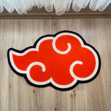 Naruto Akatsuki Clan Area Rug, Red Cloud Anime Mat