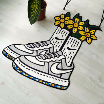 Nike Air Force Floral Sneaker Shaped Soft Rug