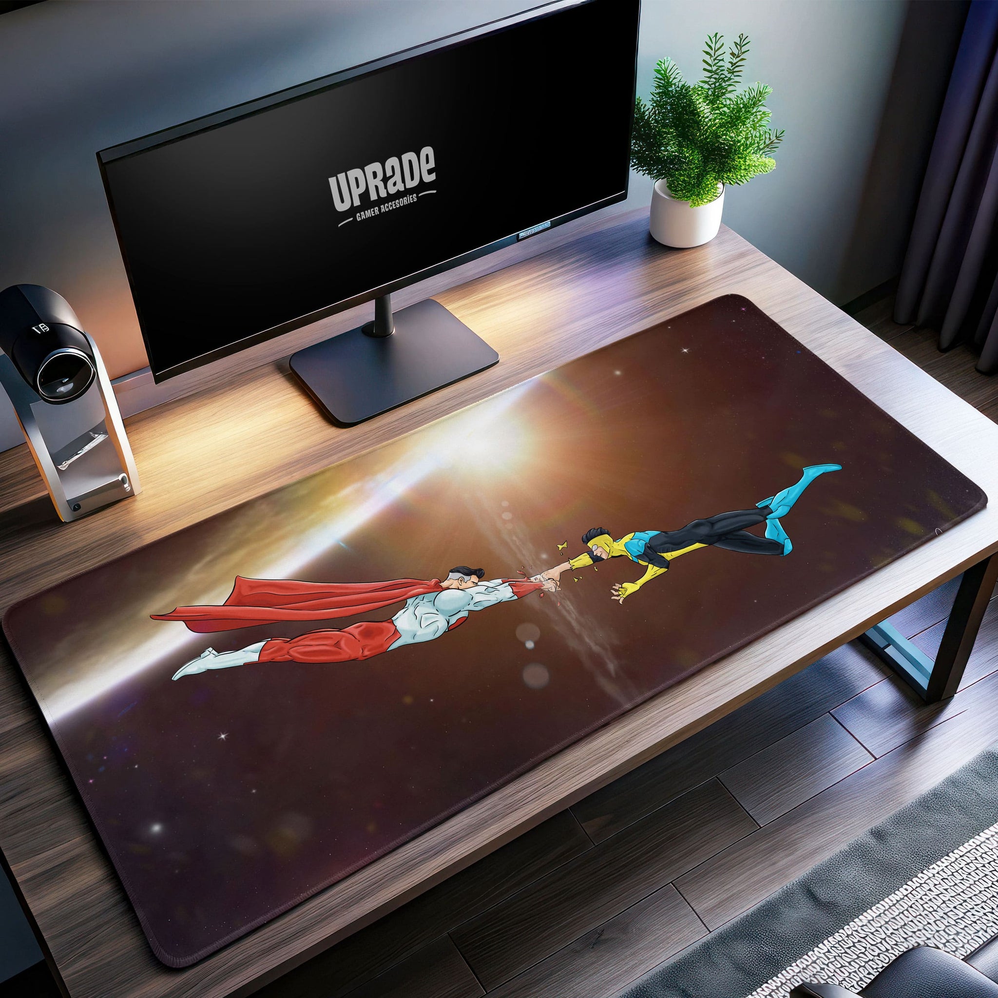 Invincible vs. Omni-Man Desk Mat, Epic Battle Mouse Pad