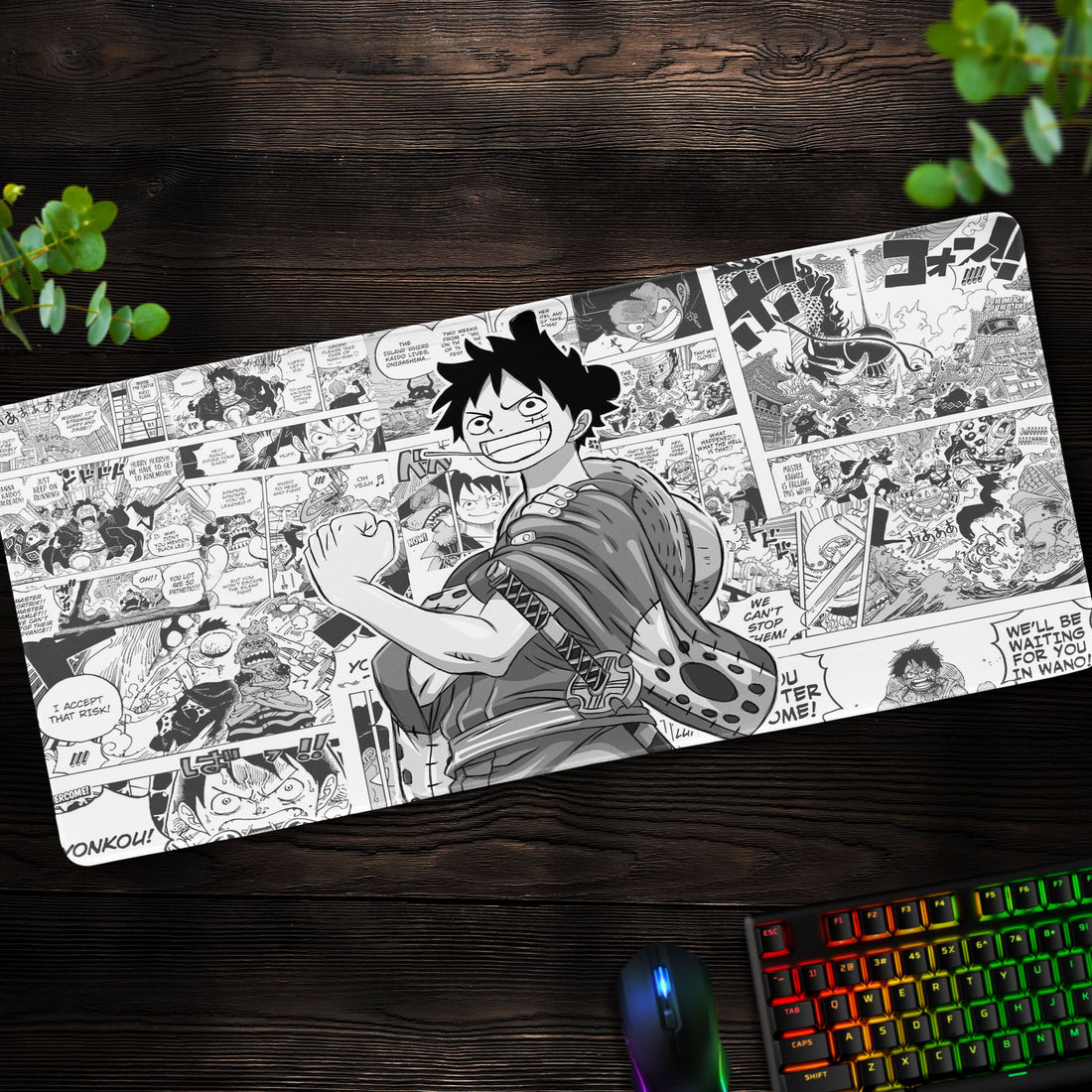 Wano Adventure Desk Mat, One Piece Manga Mouse Pad