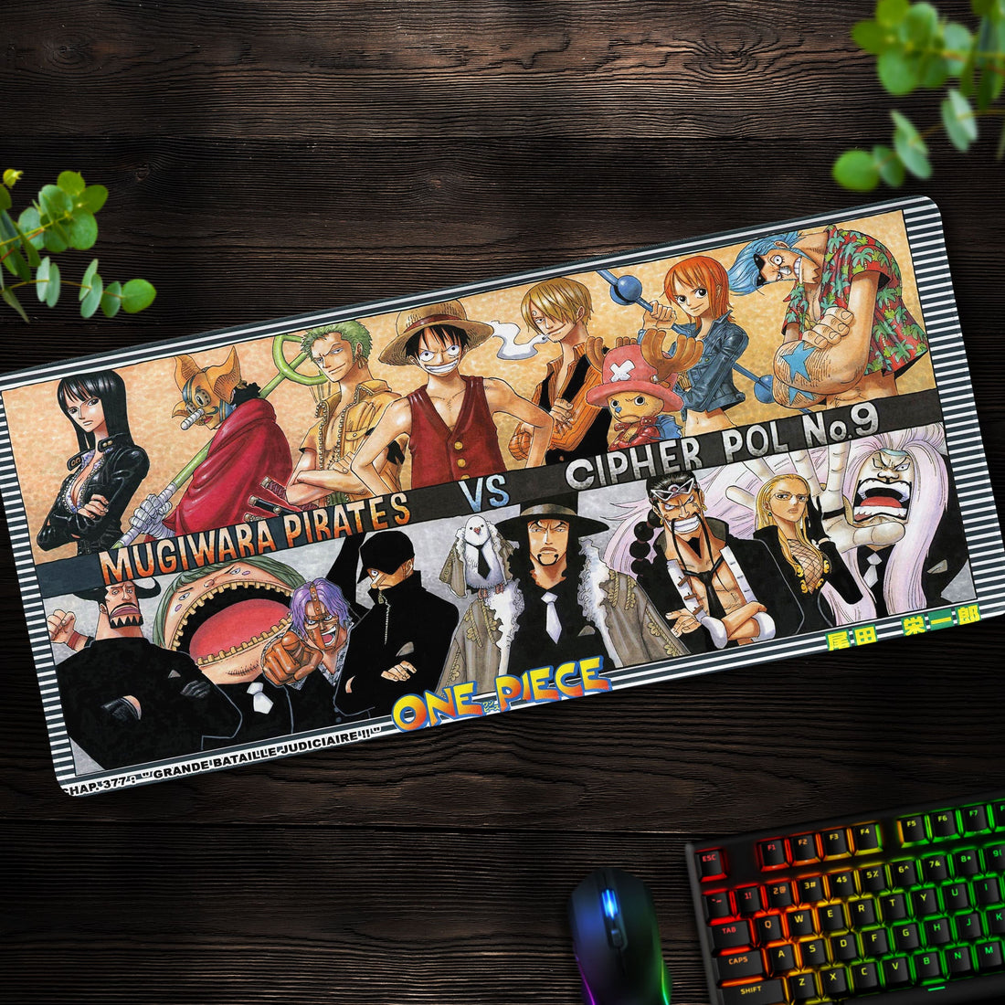 Straw Hat Pirates vs Cipher Pol No.9 Desk Mat, One Piece Mouse Pad