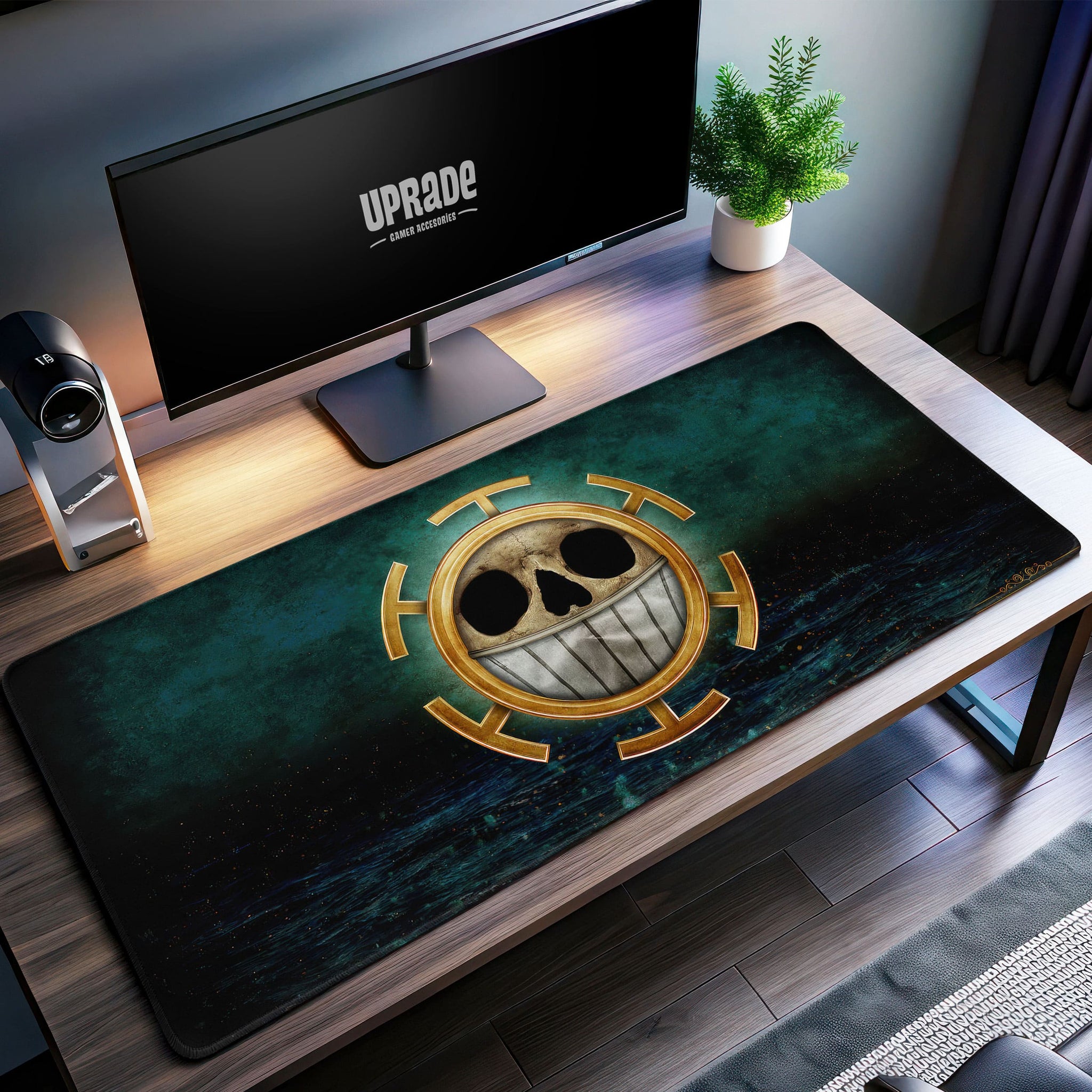 Heart Pirates Emblem Desk Mat, One Piece Mouse Pad