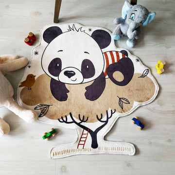 Panda Tree Kids Area Rug, Adorable Decorative Carpet