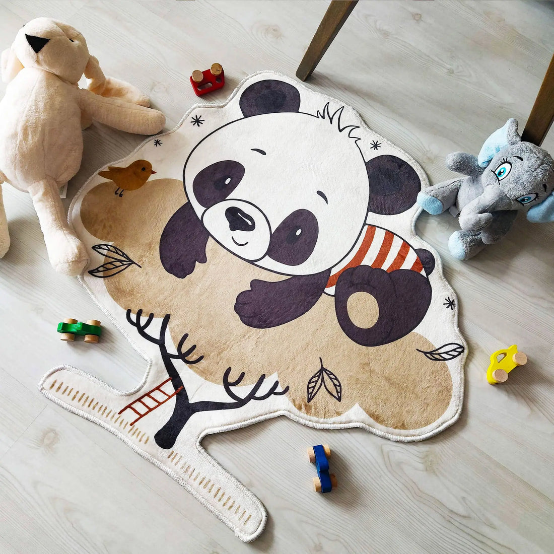 Panda Tree Kids Area Rug, Adorable Decorative Carpet