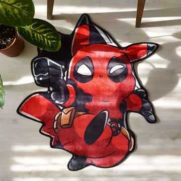 Pikachu Deadpool Area Rug, Fun Parody Decorative Carpet