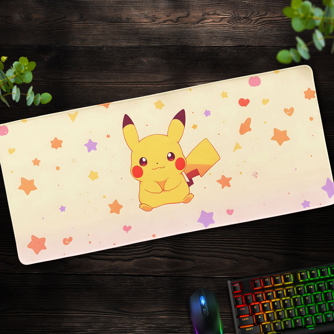 Pikachu Desk Mat, Pokémon Starry Mouse Pad