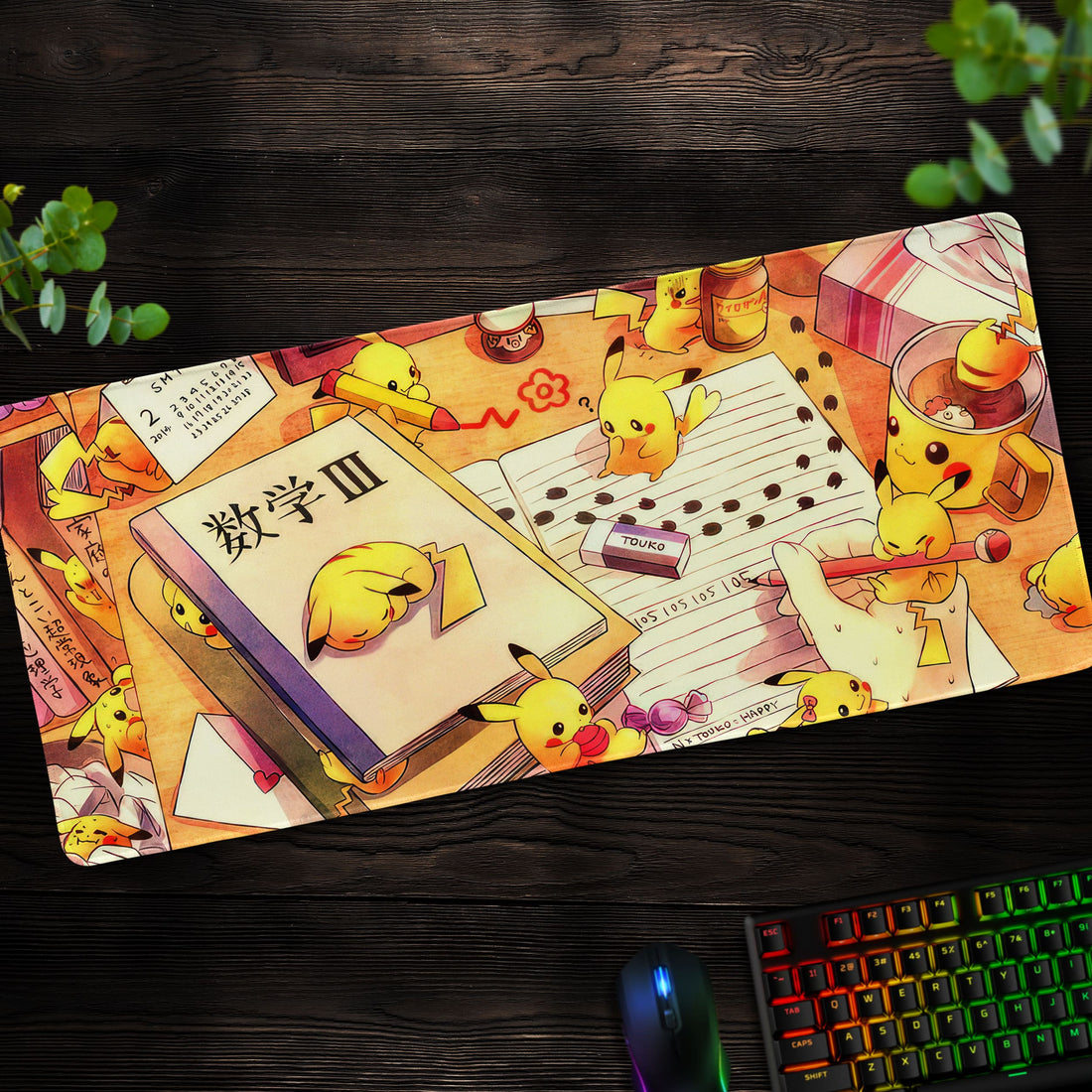 Pikachu Study Desk Mat, Pokémon Study Mouse Pad