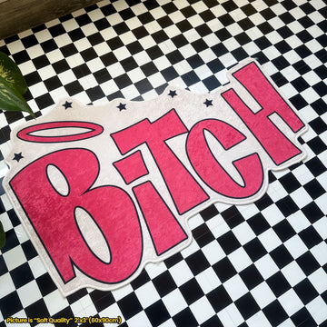 Pink Bitch Funny Text Shaped Soft Rug