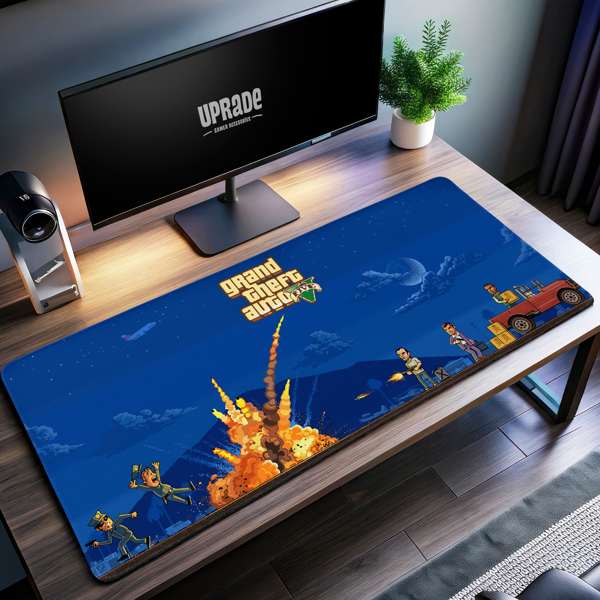 Pixel GTA V Desk Mat, Grand Theft Auto Mouse Pad