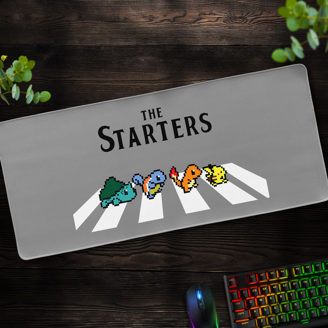 Pixel Starters Desk Mat, Pokémon Mouse Pad