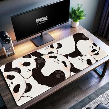 Kawaii Panda Desk Mat, Adorable Panda Mouse Pad