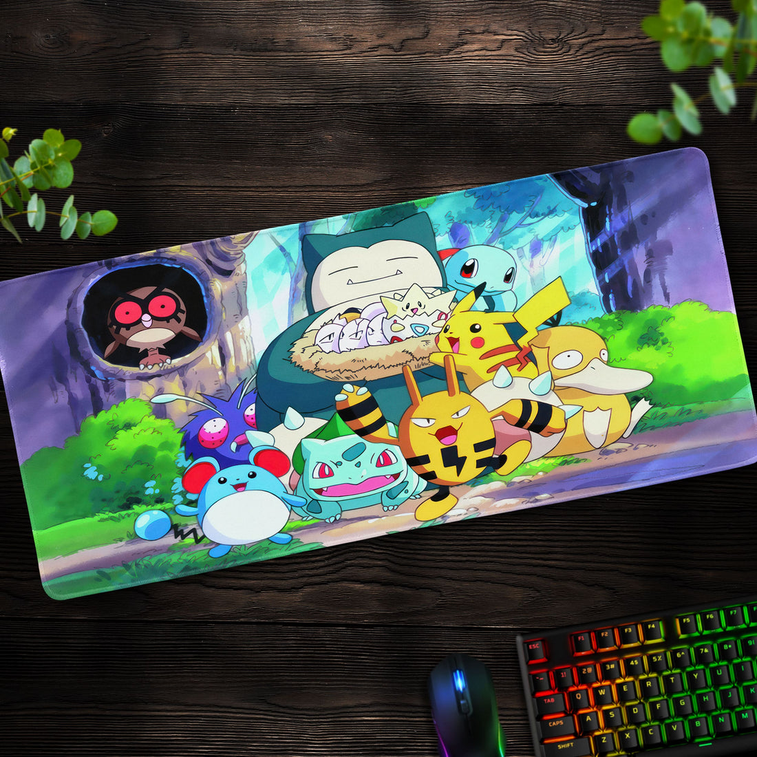 Pokémon Forest Friends Desk Mat, Pikachu & Snorlax Mouse Pad