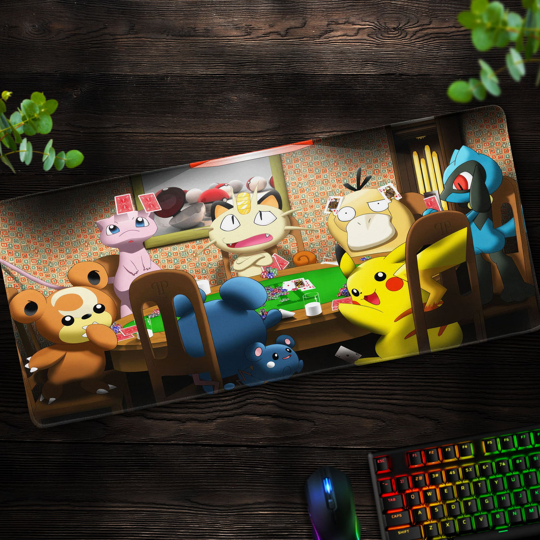 Pokémon Poker Night Desk Mat, Iconic Pokémon Mouse Pad