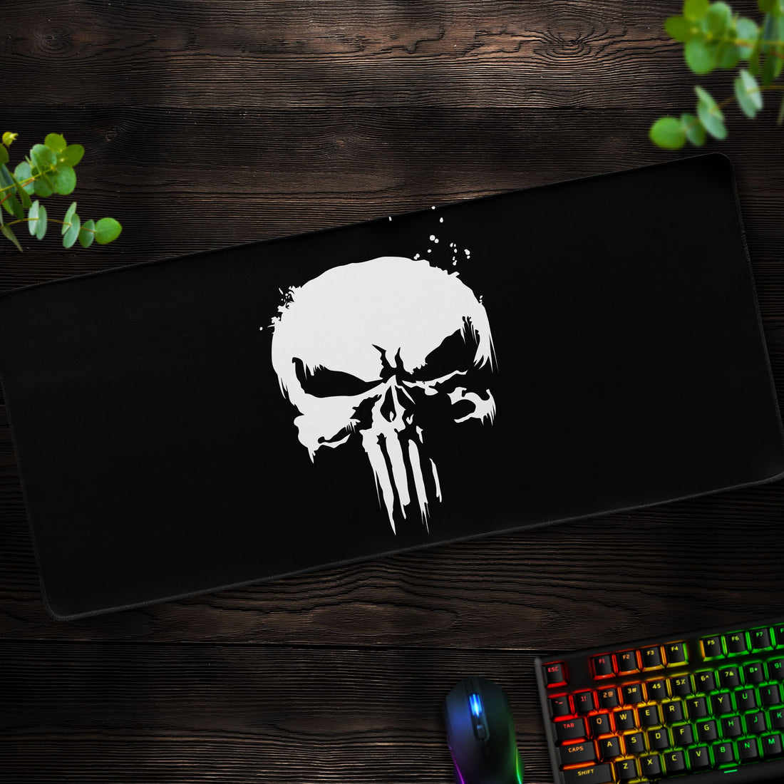 Punisher Skull Desk Mat, Dark Justice Mouse Pad