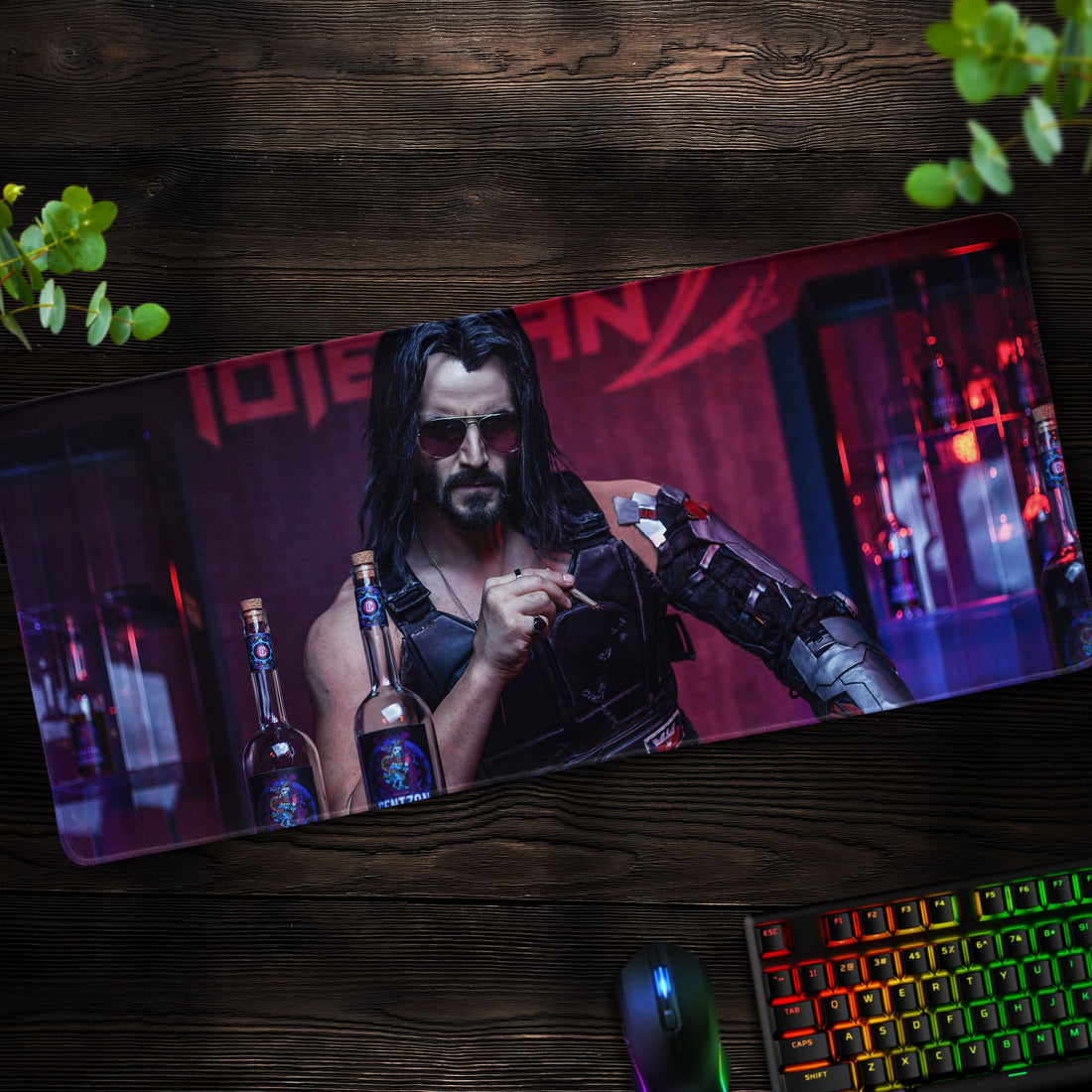 Rebel Rocker Desk Mat, Cyberpunk Gaming Mouse Pad