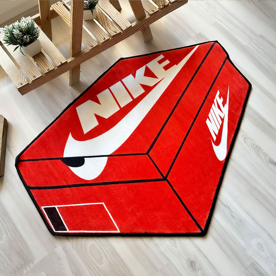 Red Nike Box Sneaker-Inspired Soft Rug