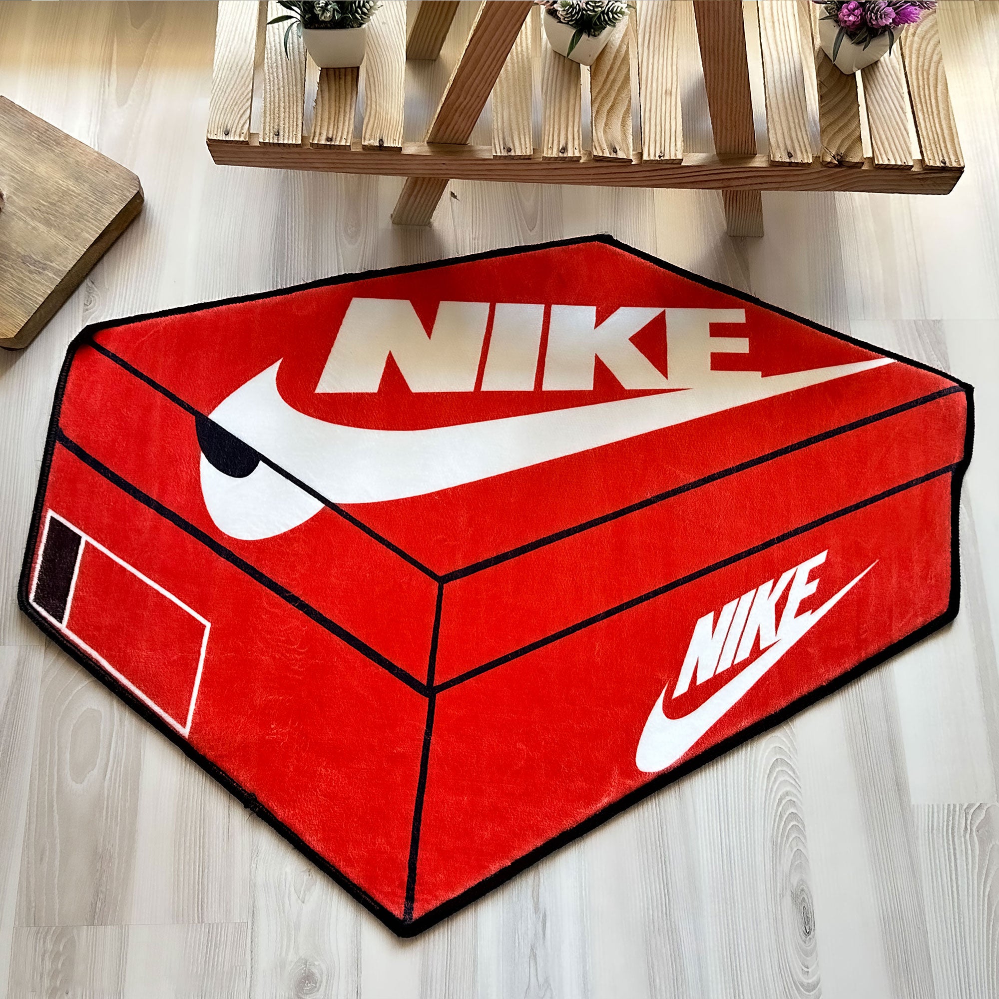 Red Nike Box Sneaker-Inspired Soft Rug