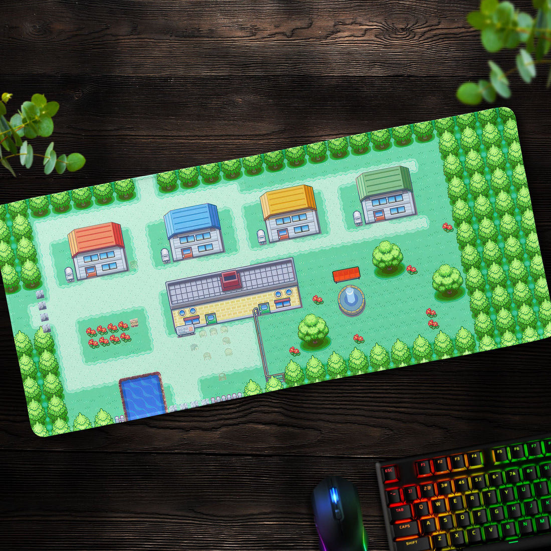 Pokemon Pallet Town Desk Mat, Nostalgic Adventure Mouse Pad