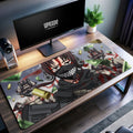 Tactical Anime Warrior Desk Mat, Masked Mercenary Mouse Pad - Cocoon Markt