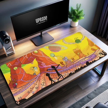 Rick and Morty Alien Planet Desk Mat, Galactic Adventure Mouse Pad