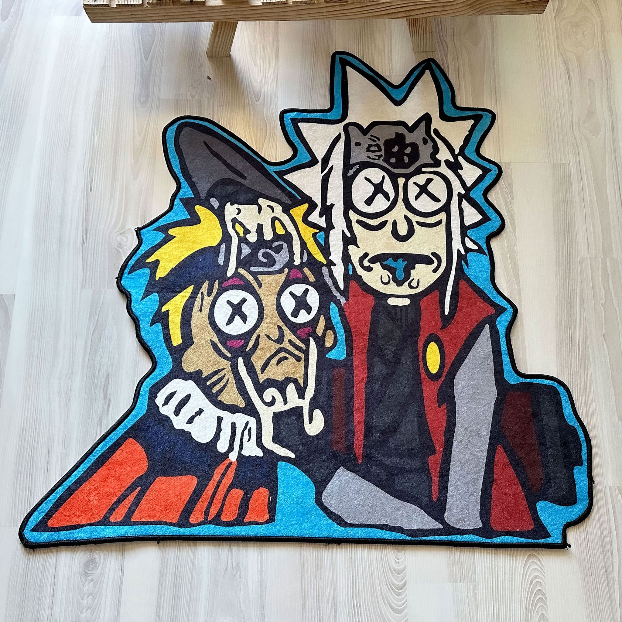 Rick and Morty Anime-Inspired Shaped Soft Rug