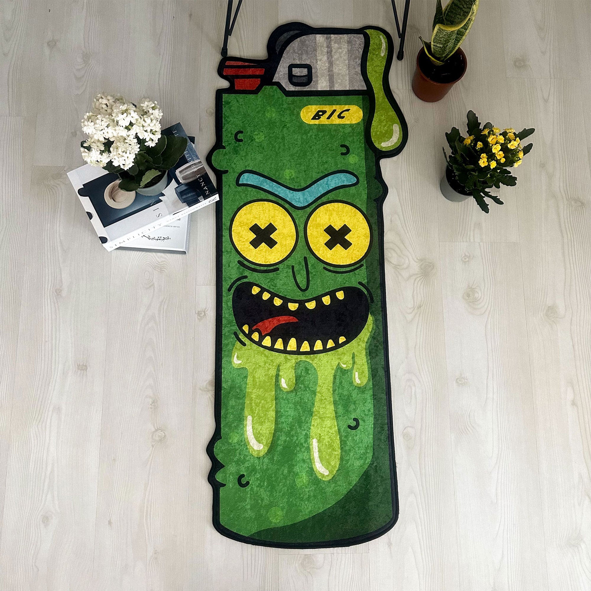 Rick and Morty Bic Lighter Funny Shaped Rug