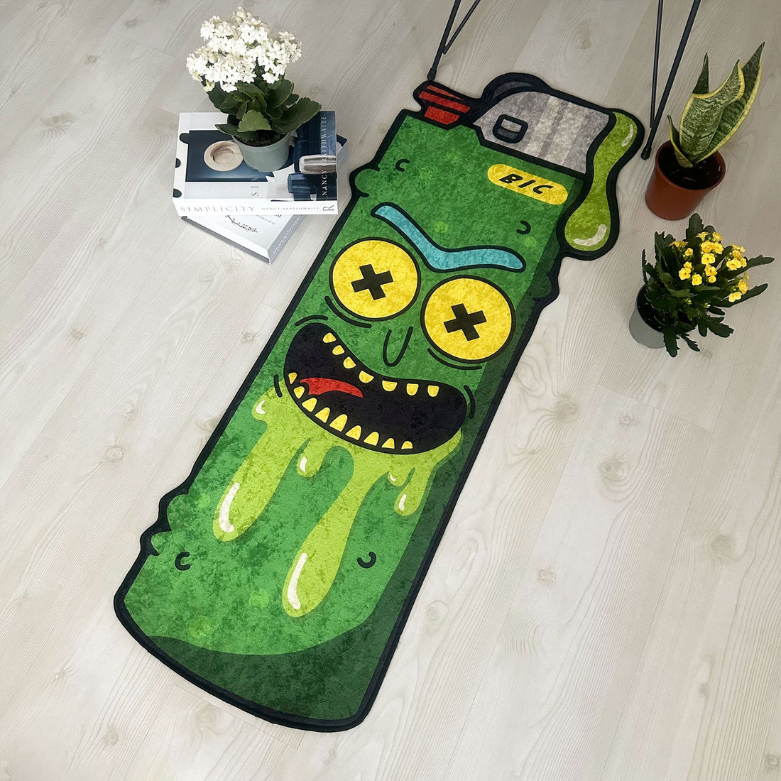 Rick and Morty Bic Lighter Funny Shaped Rug